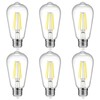 Ascher Vintage LED Edison Bulbs, 6W, Equivalent 60W, Non-Dimmable, High