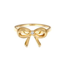 Elli Women's Ring Bow Trend with Diamond (0.015 ct.) in 925 Sterling Silver, Stone