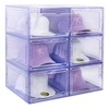 SCAVATA 6 Pack Hat Organizer Box, Stackable Clear Baseball Caps