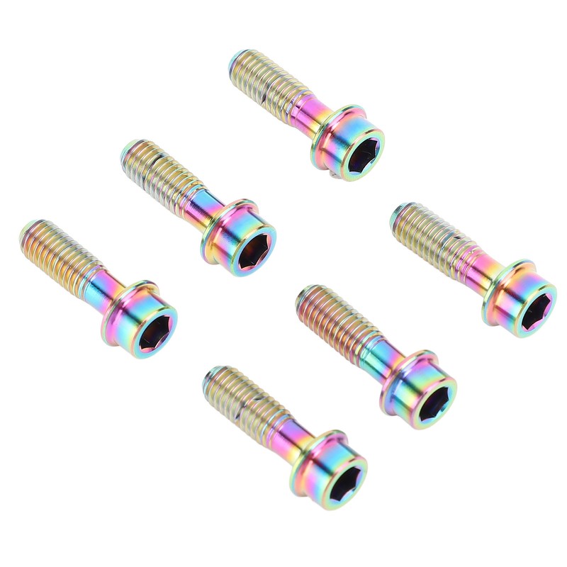 6PCS Bicycle Stem Bolt M5 X 16mm Titanium Alloy Waterproof