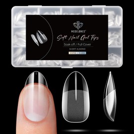 modelones Uñas Postizas Cortas De Almendra Modelones - 510 Puntas De Gel Preformadas Semimate Cobertura Total Kit De Uñas Acrílicas Postizas Para Exte