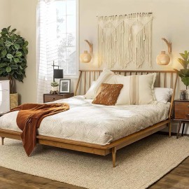 NookNova Set of 2 Wall Sconces Boho Woven Rattan Wall Hanging Lamps Battery Operated