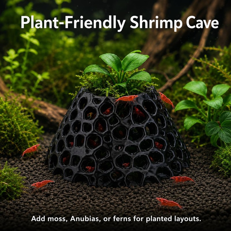Shrimp Cave 2-Pack, Volcano-Style Shrimp Hides