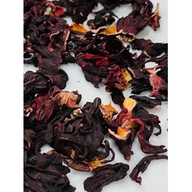 Dried Hibiscus Flowers 6 oz, Great for Iced or Hot Brewed Herbal Tea, Jamaica Tea, Aguas Frescas - 100% Natural Flowers, Caffeine Free, Non-GMO, No Sugar, Cut and Sifted Packaged In Resealable Bag