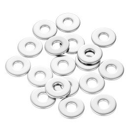 M6 Washer, 20 Pcs M6 x 18mm/0.24x0.7in Stainless Steel Flat Washers Silver Steel Washers for Screws Bolts Nuts