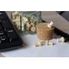 Real Wood Pin Needles in Elegant Cork Glass, Environmentally Friendly