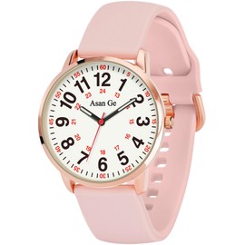 Asan Ge 40MM 5ATM Waterproof Wear Resistant Anti-Scratch Analog Nurse Watch 12/24 Hour Luminouse with Second Hand Military Time Big Face Easy to Read,Soft Breathable Easy to Clean Gift for Women