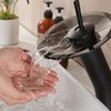 RODDEX Waterfall Bathroom Faucet Glass Single Handle Solid Brass Basin
