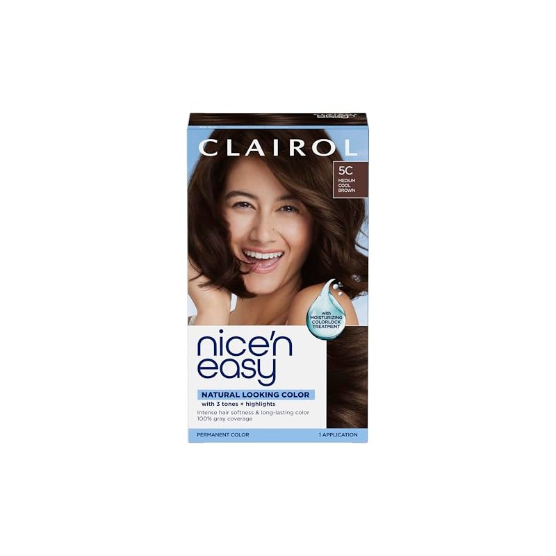 Clairol Nice 'N Easy Permanent Hair Color, 5C Medium Cool