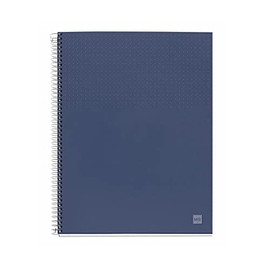 Miquel Rius M Nordic Colors 6 Subject Notebook, Lined 11" x 8.5", 120 Sheets Heavyweight Paper, Subjects Separated by color, 3 Hole Punched, Micro-Perforated, Marine Blue Durable Polypropylene Cover