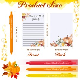 Sayglossy 60 Pcs Fall Thankful Card and Pens Set Thanksgiving Appreciation Gifts Fall Party Favors Fall Pumpkin Grateful Card Autumn Harvest Ballpoint Pen for Classroom Activity School Office Supplies