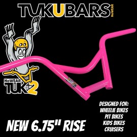 Nowear New Tuk2 USA Made Nowear 4 Piece BMX Handlebars 6.75” TUKUBARS Bars Black
