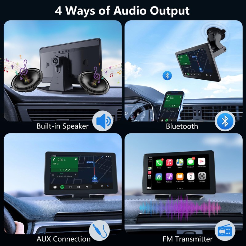 7 Inch Carplay Screen for Car with Wireless Apple Carplay