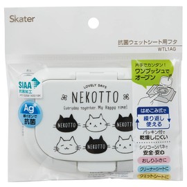 Skater WTL1AG-A Anti-Bacterial Wet Seat Lid, Nekotto