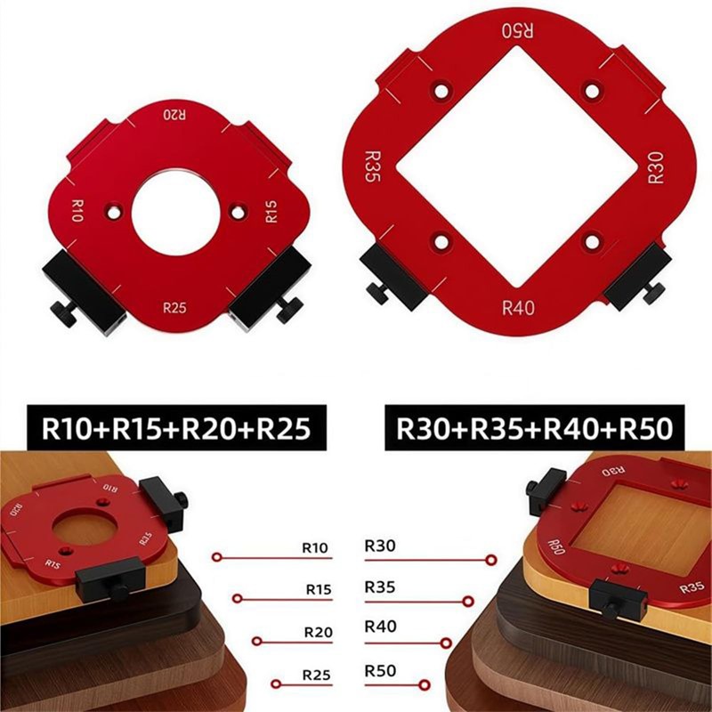 Woodworking Round Corner Radius Template | 2X Edge Trimming Corner
