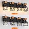 FadimiKoo 4-Light Rustic Style Wood Bathroom Vanity Light Fixtures, Black
