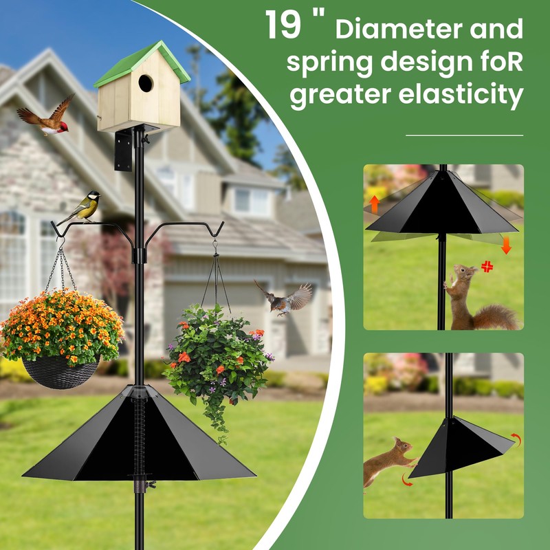 YINGYM Bird House Pole, 95 Inch Heavy Duty Bird Feeder