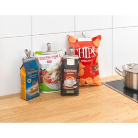 Maximex Sealing Clips Stainless Steel, Set of 10, Closures for Open Packaging, Aroma Fresh, 7.6 x 3.5 x 6.3 cm, Matte Silver