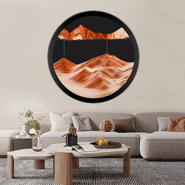 TNSLGHS Moving Sand Art, Wall Mounted Sand Art Liquid Motion, 360°Rotate Moving Sand Wall Art Deep Sea Sandscape Room Decoration, Relaxing Mood Home Office Work Decor,B-17.3in/44cm