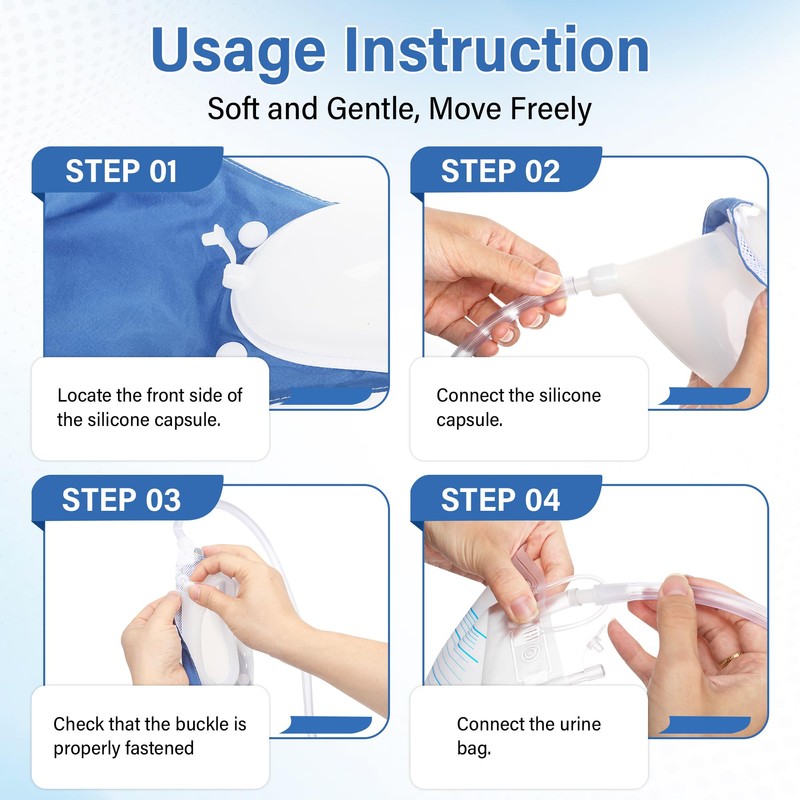 Wearable Urine Collector, Reusable Silicone Urinal for Bedridden &Travel