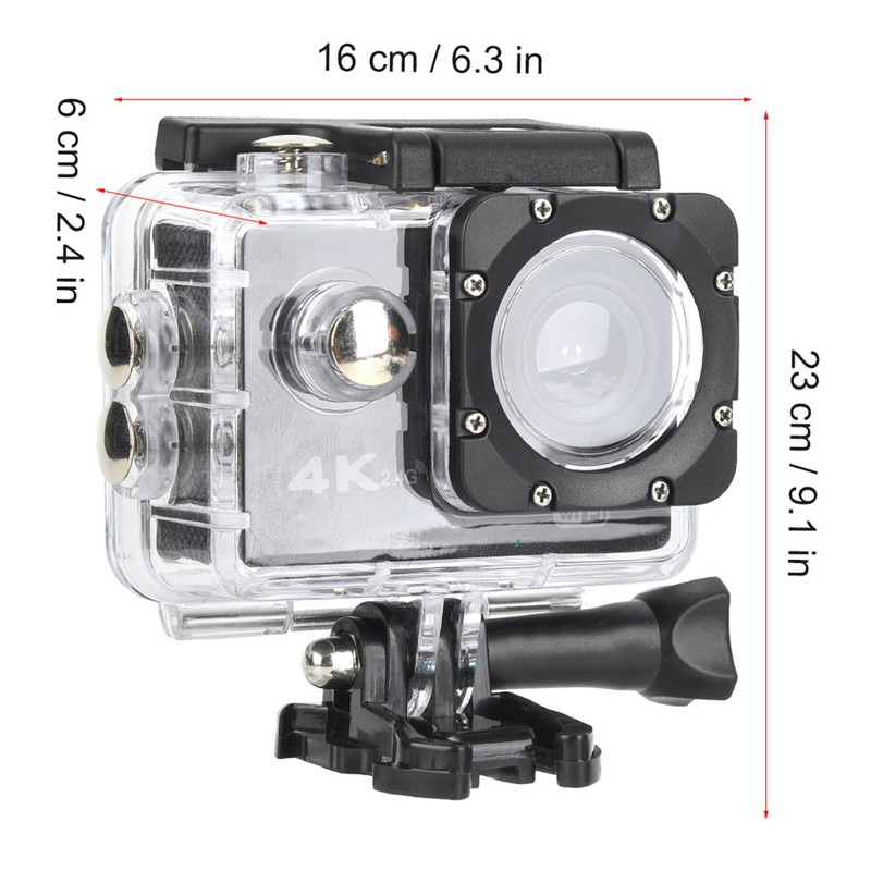 4K 30FPS 2.0inch LCD Screen Action Camera Underwater 30M Waterproof