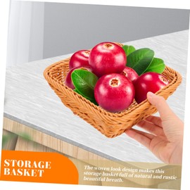 CHILDWEET 3Pcs Plastic Woven Basket Multi-functional Snack Storage Fruit Baskets Rustic Design for Home Decor Organization for Versatile Use
