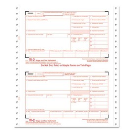 ~:~ TOPS BUSINESS FORMS ~:~ W-2 Tax Forms for Dot Matrix Printers, 6-Part Carbonless, 24 Continuous Sets/Pk