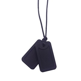 Sensory Oojamabobs - Dog Tags Pendant chew Necklace - Autism - Black Mix 'N' Match! (Black & Black)