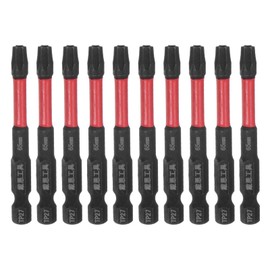 HARFINGTON 10pcs Impact Tough Torx Drill Bit T27 2.6" Length 1/4" Hex Shank S2 Steel Magnetic Insert Star 6 Point Head Screwdriver Bits