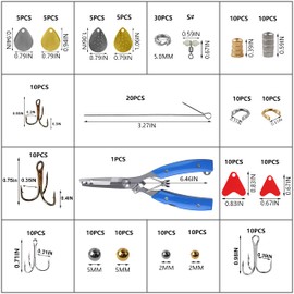 Fishing Spinner Lures Making Kit, 231pcs DIY Spinnerbait Parts Colorado Spinner Blade Fishing Spoon Rig Treble Hooks Plier Make Your Own Fishing Lures for Bass Trout Walleye