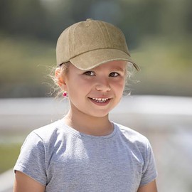 Initlove Kids Baseball Cap Adjustable Sun Hat for Girls Boys Outdoor Activities Khaki