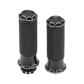 HDBUBALUS Motorcycle Handlebar 1" Black Hand Grips Fit for Harley Sportster Touring Road King Street Glide Dyna Softail Custom