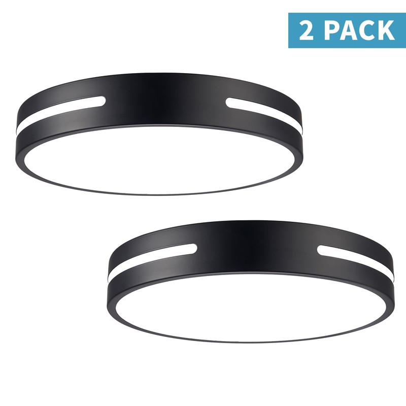 Wheatronic LED Ceiling Light Flush Mount 24W, Black Kitchen Light