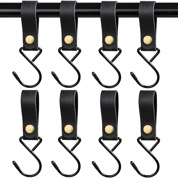 TYFYH Leather S Hooks 8 Pieces S Hooks with Leather