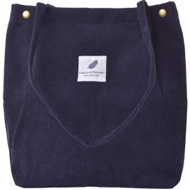 VOKUVIKU Women’s Large Ultralight Corduroy Shoulder Bag. - Blue -