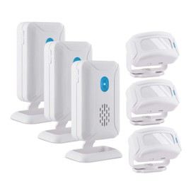 Nineleaf 3 Pack 5 Mode Motion Sensor Alarm with Color Light, Wireless Infrared Home Security System，PIR Motion Detector Alert, Entrance Welcome Doorbell for Shop Store Hotel Office