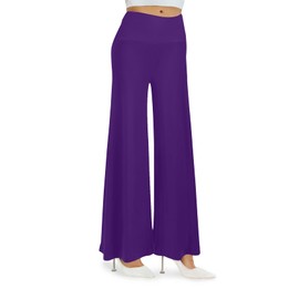 Arolina Women's Stretchy Wide Leg Palazzo Lounge Pants Casual Comfy High Waist Palazzo Pants Purple