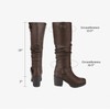 DREAM PAIRS Women's Black Chunky Heel Knee High Boots Side