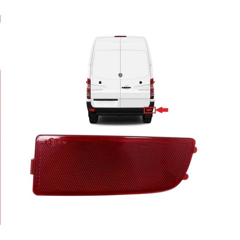 GuusCar Compatible for Sprinter 2006-2018 Bumper Red Reflector Right Rear