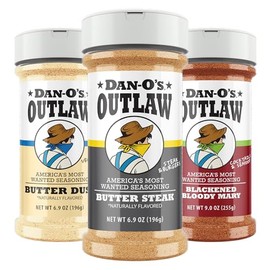 Dan-O's Outlaw Seasoning 3 Bottle Set- Butter Dust, Butter Steak & Blackened Bloody Mary Seasoning