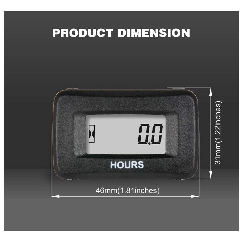 HonorMeet Digital AC/DC 5V to 277V Hour Meter for Generator,