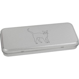 Azeeda 'Abyssinian Cat' Metal Hinged Stationery Tin/Storage Box (TT00197407)