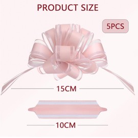 Lilbitty Pack of 5 Gift Bow, Large Bow Giant Bow Gift, Large Pull Bow for Car Decoration, Wedding, New Houses Party, Celebration, Gift Bow Bags, Pink