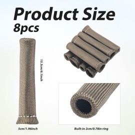 8pcs Spark Plug Heat Shield Sleeve, 2500 Degree Spark Plug Boot Protector Thermal Protection Insulator Sleeve Wire Heat Covers for LS1 / LS2 SBC BBC 350 454 Car Truck