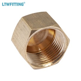 LTWFITTING 1/2-Inch Brass Compression Cap Stop Valve Cap,Brass Compression Fitting(Pack of 10)