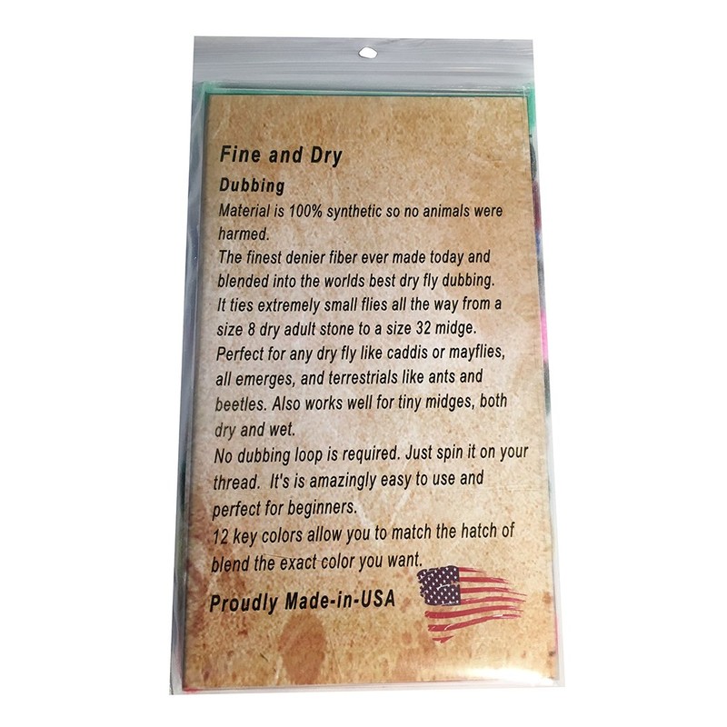 Dubbing, Fine and Dry for Tying Flies