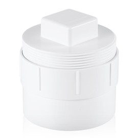 6 Inch PVC Sewer Cleanout Adapter with Plug Pipe Fitting, DWV Flush Sewer Cleanout Cap Drainage Sewer Cleanout Cap for Garden Outdoor Drainage Piping System