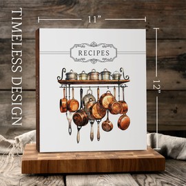 8.5x11 3 Ring Binder, Recipe Book to Write in Your own Recipes, Family Recipe Binder | Recipe Binder with Plastic Sleeves, Full Recipe Page for Cooking Gifts