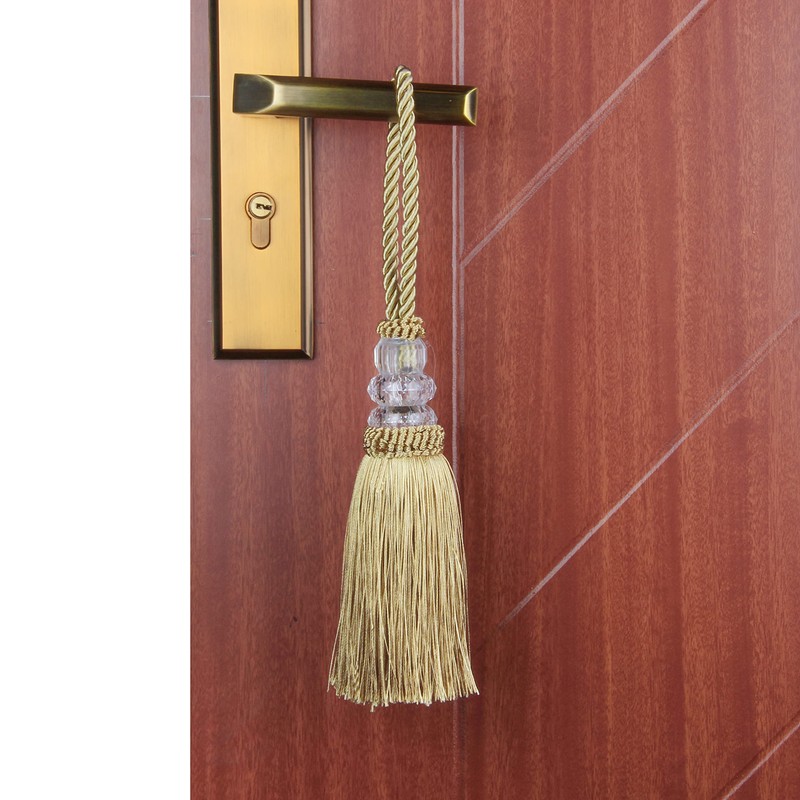 HedongHexi 2 Pack Gold Tassel Key Tassel with Loops, Door