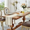 Wracra Cotton Linen Light Coffee Table Runner 90cm Long with